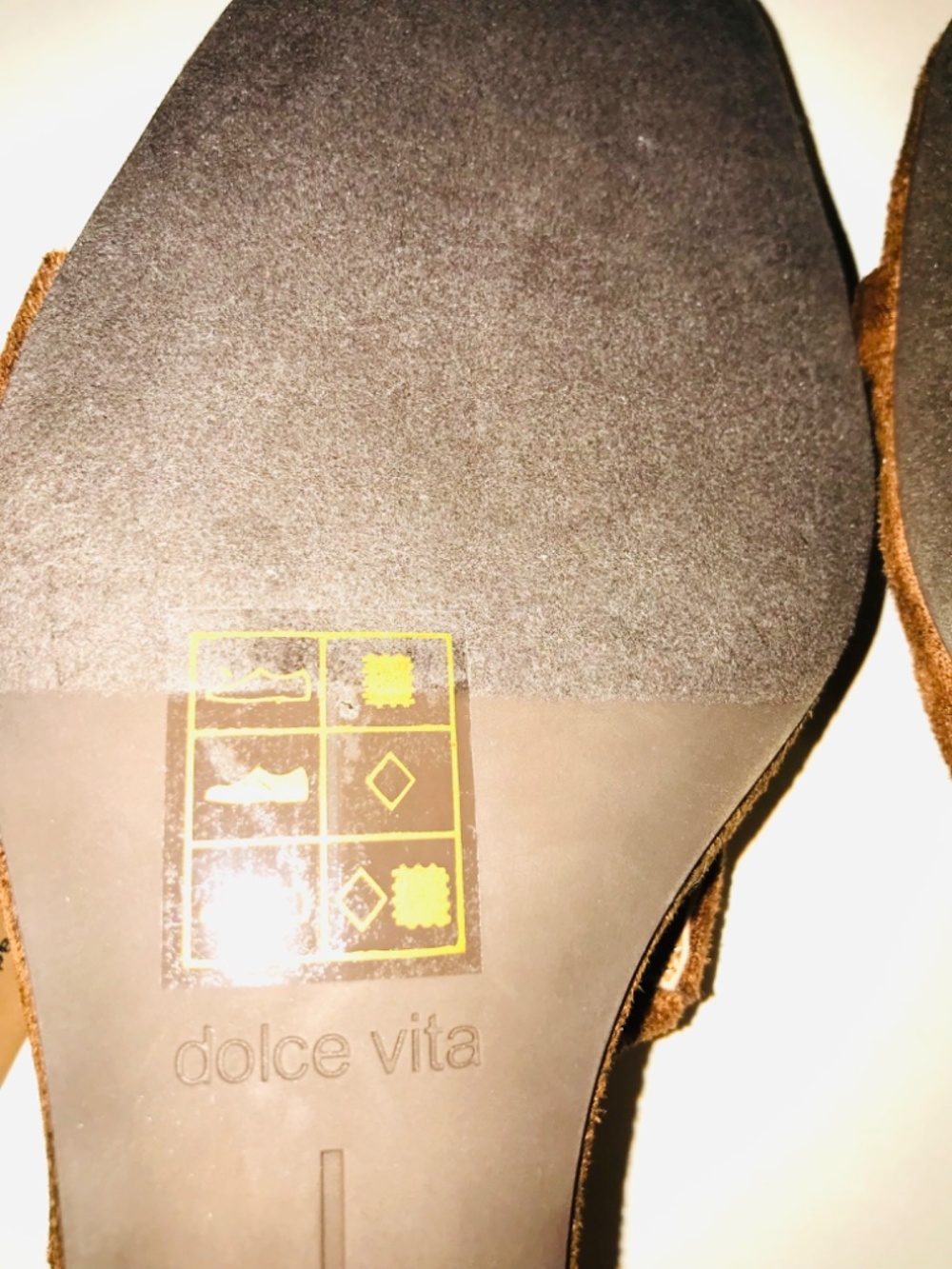 NWT Dolce Vita Quilan Suede Strappy Wedge Sandals Slides Brown Square Toe 6 NIB - Picture 14 of 15